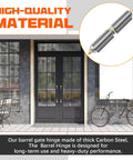 3-inch weld-on bullet hinge, carbon steel, silver finish for heavy-duty swing doors