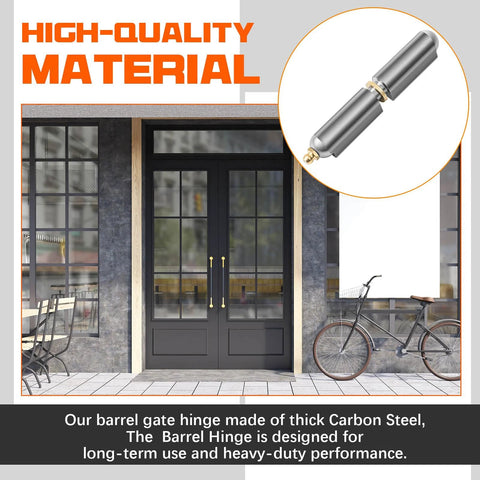 3-inch weld-on bullet hinge, carbon steel, silver finish for heavy-duty swing doors