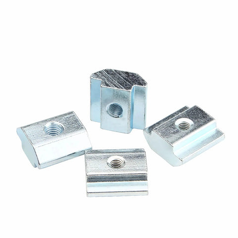 M6 Sliding T Nuts For 3030 Series European Standard T Slot Aluminum Extrusion 20 Pack Nickel Plated Carbon Steel