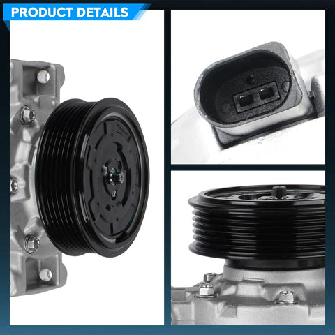 Keep Your Sweet Ride Chillin Smooth With This Hella Durable Ac Air Conditioner Compressor And Clutch Kit For Audi A4 A5 Quattro showing detailed components and black pulley.