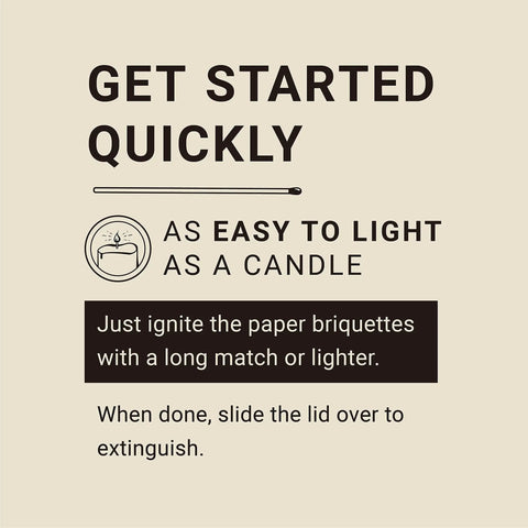 Illustration showing lighting instructions for Portable Campfire Fire Pit For Outdoors Go Anywhere With Easy Setup And Two Hours Of Warmth