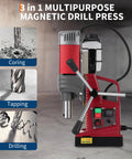 Precision Auto Portable Magnetic Drill Press 1550W Motor with adjustable speed control for coring, tapping, and drilling.
