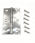 Five Pack Silver Square Corner Door Hinges In Stainless Steel With Screws For Interior Doors And Wooden Chests
