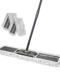 Heavy Duty 36 Inch Commercial Flat Mop With Extra Long Aluminum Pole For Garages And Shops Rock Solid 360 Swivel Head with extra pads.