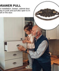 Antique Alloy Drawer Ring Pull Handles For Cabinets Dressers And Wooden Boxes With Screws, 4 pack shown with installation