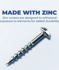 Zinc Pocket Hole Screws 1 1/4 Inch Coarse Thread Maxi-Loc Head Indoor 5000 Count For Softwood And Plywood Ideal For Cabinetry