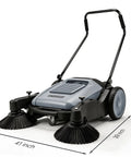 Heavy Duty Manual Floor Sweeper With Forty One Inch Wide Cleaning Path Built To Crush Sticky Messes And Daily Grime Without Breaking A Sweat, side view