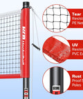 Outdoor Badminton Net Set With Anti Sag Winch System, 20ft Net, tear-resistant PE net, UV-resistant PVC edge, rust-proof poles.