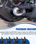 Houoto BP19-001 magnet retainer clip, metal, 4-pack for 10–12 in trailer brake magnets; installed on brake assembly