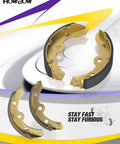 Close-up of Beefed Up Brake Shoes Kit For Club Car DS 1995 Through 2026 And Precedent 2004 Through 2026 Fits EZGO