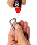 Filling Permanent Match Bottle Opener Keychain, Reusable Survival Fire Starter with lighter fluid, waterproof charcoal finish