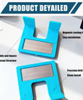 Self Clamping Hinge Jig for No Drill Door Installation With Magnetic Lock and Precision Mortise Template for Strike and Latch Plate shown on table