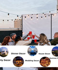 Outdoor String Light Pole With 5 Prong Fork Steel Pole For Patio Garden Backyard And Events Plug And Play Easy Setup