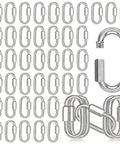 Fifty 2 Inch Chain Quick Links Set M5 Galvanized Steel Heavy Duty Carabiner Clips Locking Connectors display