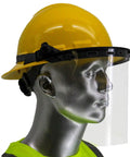 Full Brim Hard Hat With Adjustable Visor And Face Shield Made In USA ANSI Z87 1 20 OSHA Compliant 4 Point Ratchet Suspension