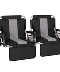 Two Pack Folding Stadium Seats With Cushions, Bleacher Chairs With Cup Holder And Mesh Bag, Lightweight Under 6 Lbs, 225 Lb Weight Capacity