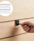 20 Pcs Screw Free Shelf Hooks For Heavy Duty Pegboard And Slatwall Displays Iron Hooks With 4mm Rod Installation on Wood Surface