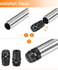 Installation of 4 Pcs Round Tube Leveling Inserts With Adjustable Feet For 19mm OD Tubes M6 1.0mm Thread Black Plastic End Caps