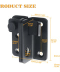 Heavy Duty Stainless Steel Flip Gate Latch Set With Padlock For Barn Cabinet Pet Cage Garden Garage And Window Sliding Doors Matte Black Finish, dimensions and size details visible.