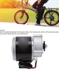 Beefed Up Gear Reduction Electric Motor Kit 12V 500W With Speed Knob Controller and Bike in Background