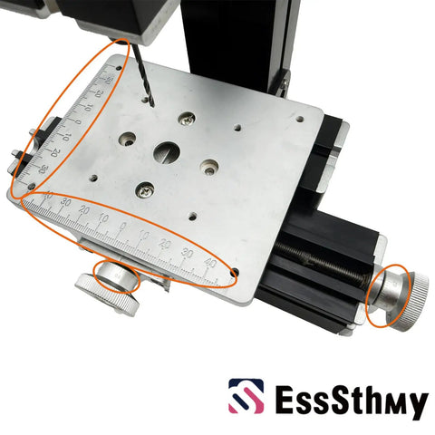 EssSthmy 36W All-Metal Mini Drill Press Lathe With 20000 RPM High Precision For Wood, Soft Metal, And Plastic showing precision table guide.