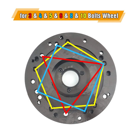 Universal Wheel Balancer Adaptor Plate No Fuss For Tire Balancing Machine Clamp Fitment For 36 38 40mm Shaft And 3 4 5 6 8 10 Lug Patterns