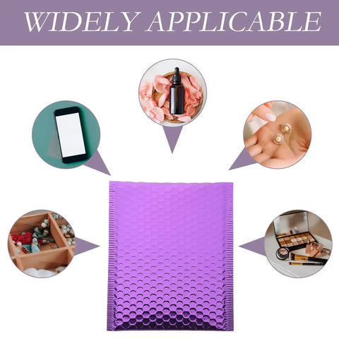 Purple Bubble Mailers 10pcs 18x23 Cm Thickened Padded Envelopes with uses for phone cases, cosmetics, jewelry, and artwork