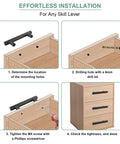 Installation guide for Six Pack Matte Black Drawer Pulls Set With Two And One Half Inch Hole Centers 64mm And Overall Length Three Point Nine Five Inches 100mm Stainless Steel Cabinet Handles For Kitchen Cabinets And Drawers Includes Twelve Mounting Screws