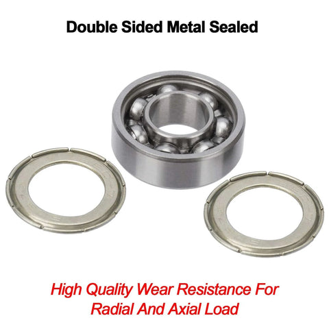 20-Pack 608 ZZ Sealed 8mm x 22mm x 7mm Double Iron Shield Deep Groove Steel Miniature Ball Bearing with metal seals shown