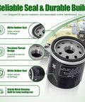 Two Pack 52114 Hydro Gear Transmission Filters for Riding Mowers fits Toro showing precision thread and nitrile seal