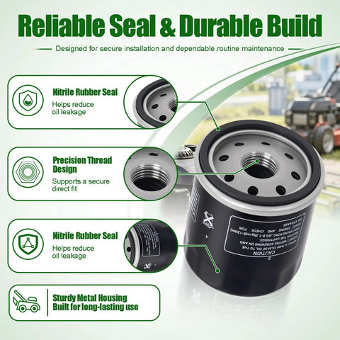 Two Pack 52114 Hydro Gear Transmission Filters for Riding Mowers fits Toro showing precision thread and nitrile seal
