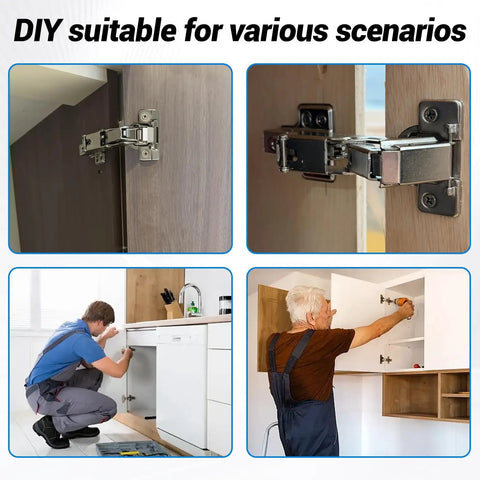 4 Pack Frameless Soft Close Cabinet Hinges 170 Degree Concealed Full Overlay for Kitchen Cabinets DIY Install
