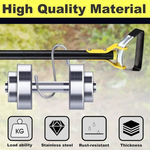 Stainless Steel Stirrup Weeder Hoe With Sharp Push Pull Blade, Adjustable stand showing high loadability and rust resistance.