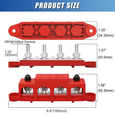 Get Your Rig Powered Up With A 250 Amp Three Eighths Inch Power Distribution Block Featuring Four Studs A Heavy Duty Busbar