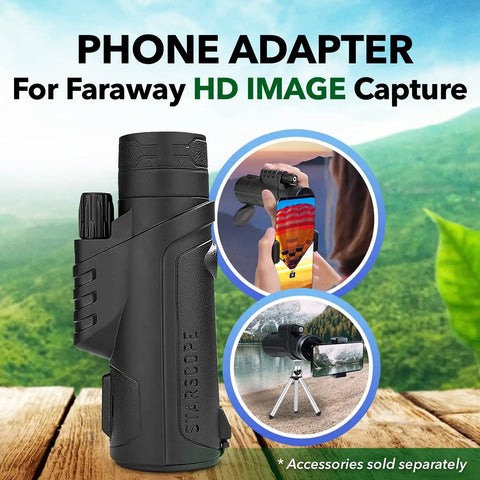 Long Range 10x42 High Powered Monocular For Bird Watching Hunting And Sports Great For Wildlife Viewing Lightweight Pocket Telescope With Bak4 Prism Easy Grip And Vibrant Clarity For Adults Bang For Buck phone adapter for HD image capture