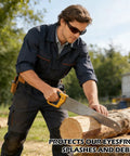 Badass Bulk Safety Glasses In A Massive 150 Pack Featuring Clear And Gray Lenses For Construction Lab Or Work Projects Lightweight Protective Eyewear shown on a worker using a saw outdoors.