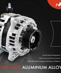 110 Amp 12V Alternator For Mitsubishi Lancer 2004 2005 2006 2.4L And Outlander 2003 2004 2005 2006 6 Groove Pulley Clockwise Replacement Part OEM Grade 1800A064 MN183450, die-cast aluminum design