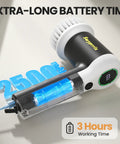Electric Spin Scrubber Heavy Duty for Bathroom and Shower Cleaning Dual Speed 350 RPM with Six Replaceable Brush Heads and Adjustable Handle for Deep Cleaning Grout and Tiles, 3 hours battery