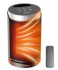 Small Portable Indoor Space Heater With Thermostat And Remote Seventy Degree Oscillation 12 Hour Timer Five Modes 1500W PTC Ceramic Fast Safe Heat Cozy Up Fast For Office Bedroom And Home