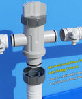 Pool Plunger Valve With Shut Off On For Above Ground Pools Hose Adapter Replacement Fits One And One Quarter Inch Or One And One Half Inch Pool Hoses Ideal For Skimmers Pumps Filters And Saltwater Systems 1 Pack, gray PVC valve with rotary control