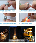 Tiny Battery Operated LED Spotlight Kit 10 Pack SMD Lamps for DIY crafts and miniatures with warm white glow installation steps