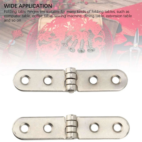 180 Degree Folding Flush Hinges 20Pcs Set with screws for tables desks coffee tables zinc alloy smooth flap action 3.03x0.59 inch