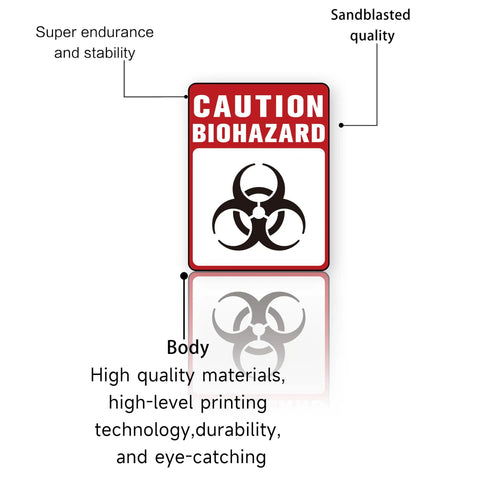 Heavy Duty Self Adhesive Biohazard Warning Decals Waterproof Toxic Waste Stickers Built Tough As Nails That Stick Like Crazy For Medical Labs Or Industrial Sites with caution biohazard symbol.