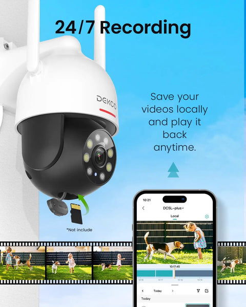 2K WiFi Outdoor Security Camera With 360 Degree Pan Tilt 3MP HD Smart Motion Detection And Siren Two Way Audio Full Color Night Vision Waterproof Dome Cam For Home And Outdoor Use