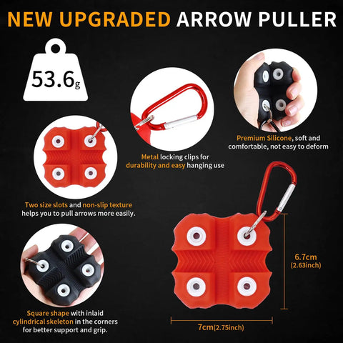 Square Shape Archery Arrow Puller With Metal Belt Clip Gripper Target Remover Tool For Easy Arrow Extraction No More Pain