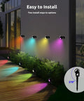 8 Pack Smart RGBW Outdoor Landscape Lights With IP65 Waterproof, Low Voltage, App And Remote Control, garden installation