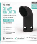 Silicone Steam Release Diverter Accessory for Electric Pressure Cookers, Vent Valve Cover Fits 3 Qt 5 Qt 6 Qt 8 Qt and Mini, Black