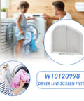 Stainless Steel Dryer Lint Filter Catcher Screen For Whirlpool Kenmore Maytag Replacement Part W10049360 8066170 shown with family laundry