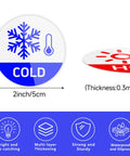 6 Pack Hella Durable Hot And Cold Water Faucet Labels Self Adhesive Waterproof Sink Temperature Stickers Bathroom Tap Bumpers Slick Matte Decals For Home Kitchen Office Safety - Cold label with snowflake design.