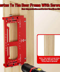 Door Hinge Jig For Doors And Frames Pro Grade Upgraded Adjustable Mortise Width Aluminum Alloy Template Kit for Router in use